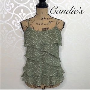 CANDIE’S LARGE OLIVE COLORED LAYERED TANK